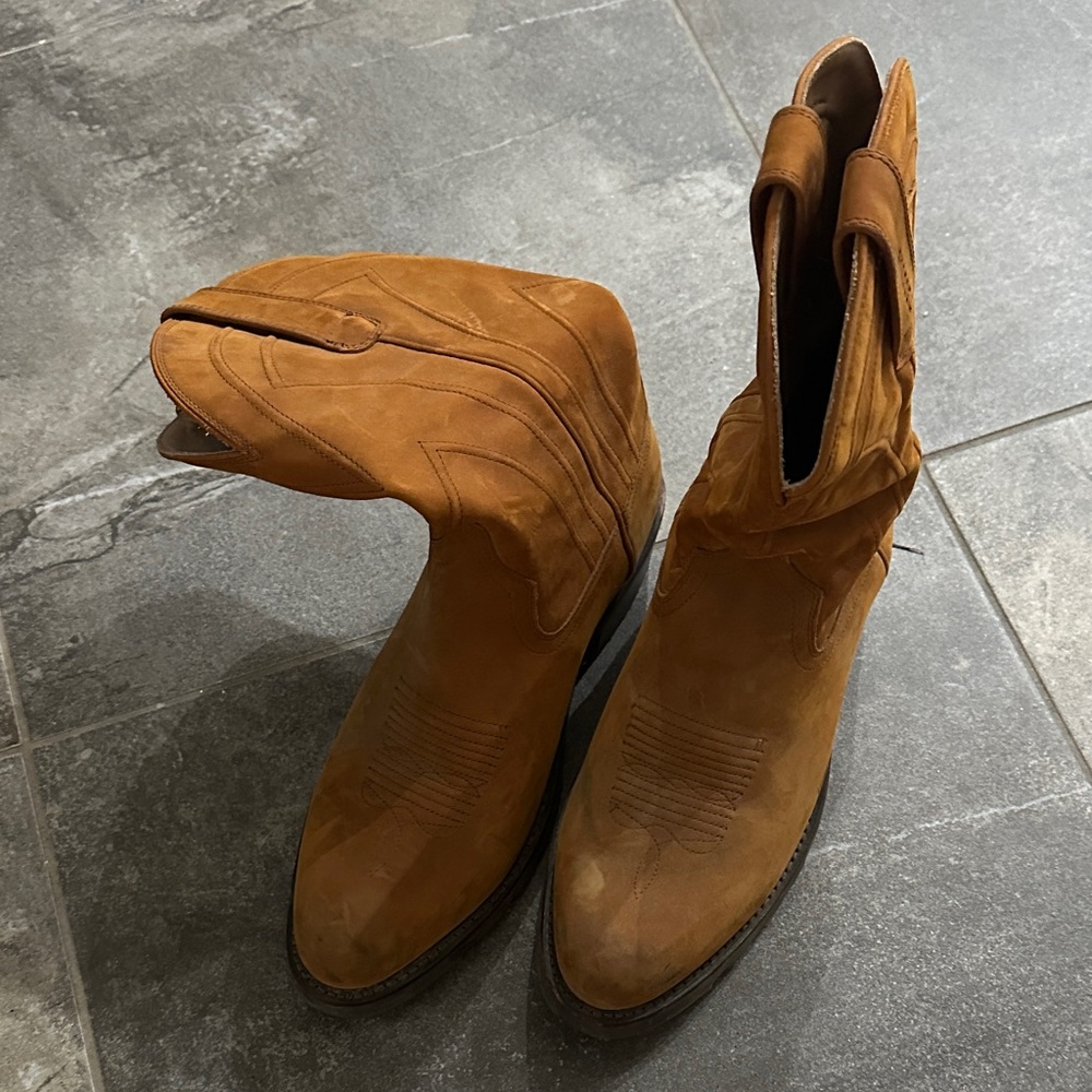 Brown suede Leather Men’s Tecovas Cowboy Boots - Picture 2 of 9